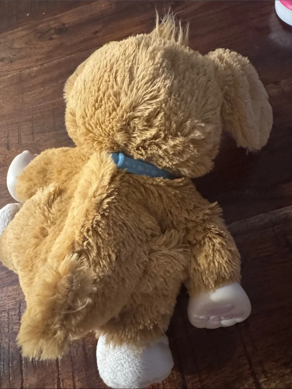 Plush Small Pet Toy - Brown & White Plush Puppy with Pink Ears